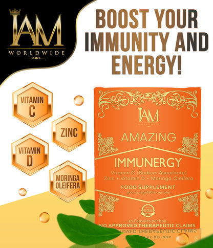 Immunergy | Vitamin C With Zinc Vitamin D and Moringa Oleifera | Food Supplement