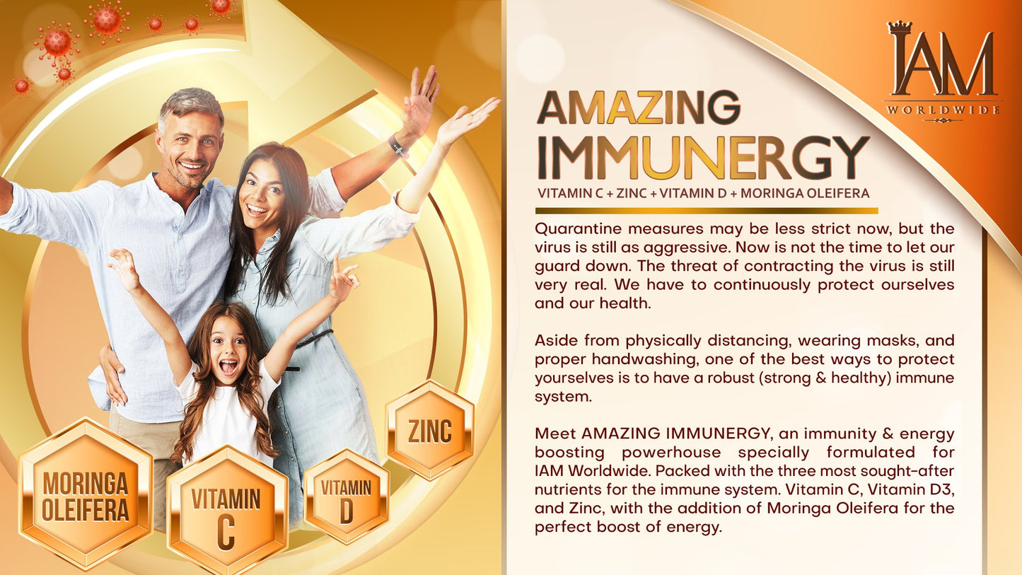 Immunergy | Vitamin C With Zinc Vitamin D and Moringa Oleifera | Food Supplement