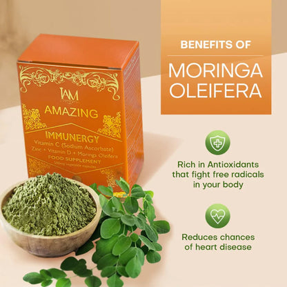 Immunergy | Vitamin C With Zinc Vitamin D and Moringa Oleifera | Food Supplement